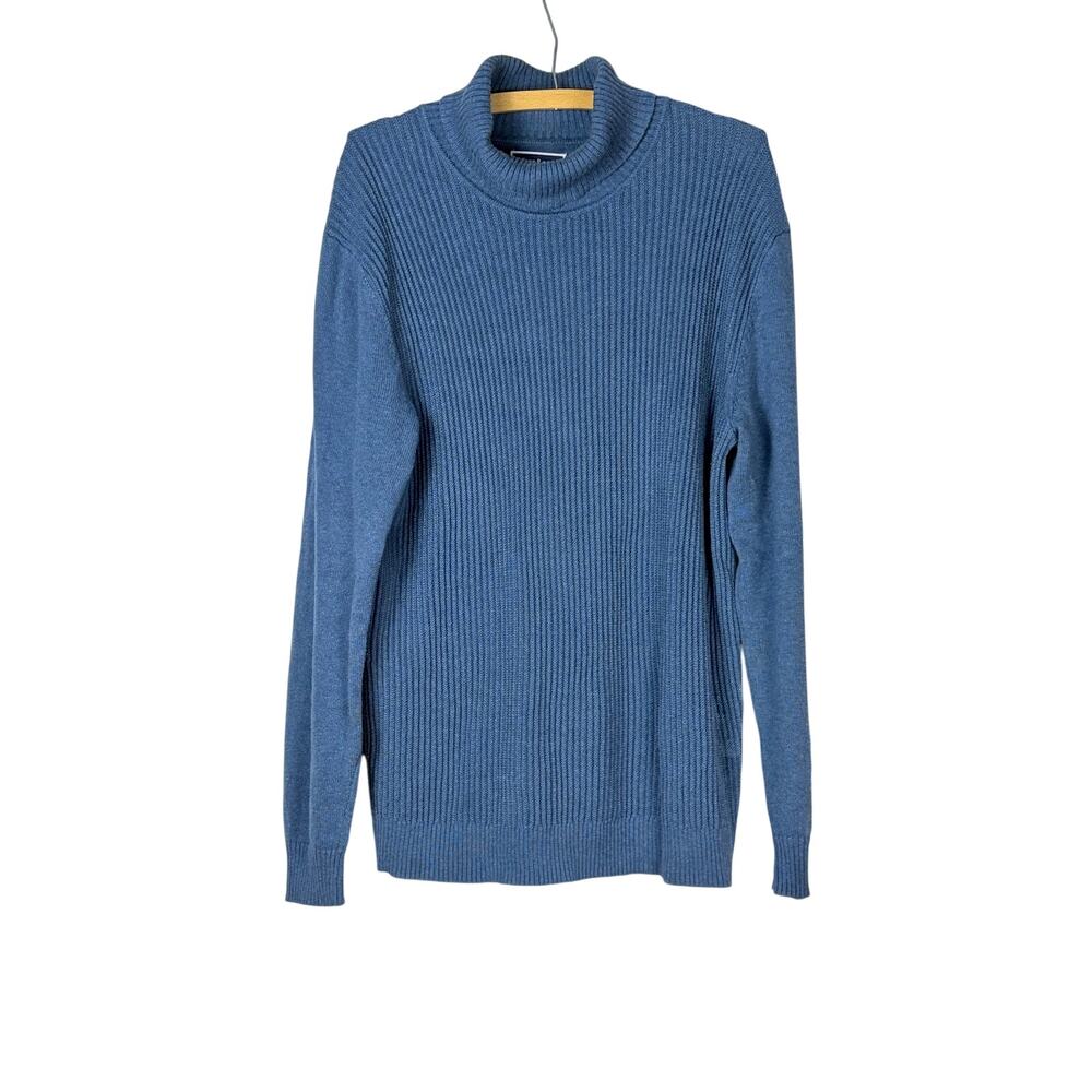 Club Room Steel Blue Rib Knit Turtleneck Sweater Mens M NWOT Winter